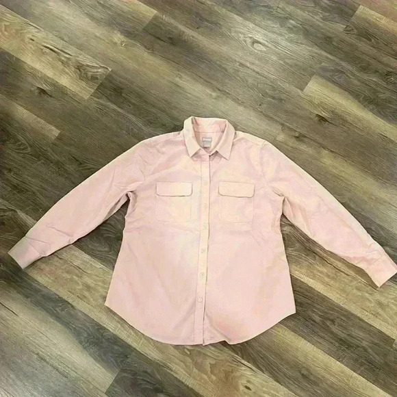 Chico's Tops - Chicos Button Up Top Shirt Women's 1 US 8/10 Coral/Pink Color Long Sleeve